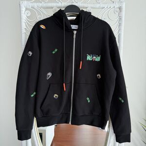 ALEC Monopoly X Nobu‎ Malibu Hoodie Mens Small Black Zip Sushi Graphic Limited